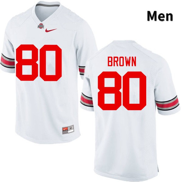 Ohio State Buckeyes Noah Brown Men's #80 White Game Stitched College Football Jersey